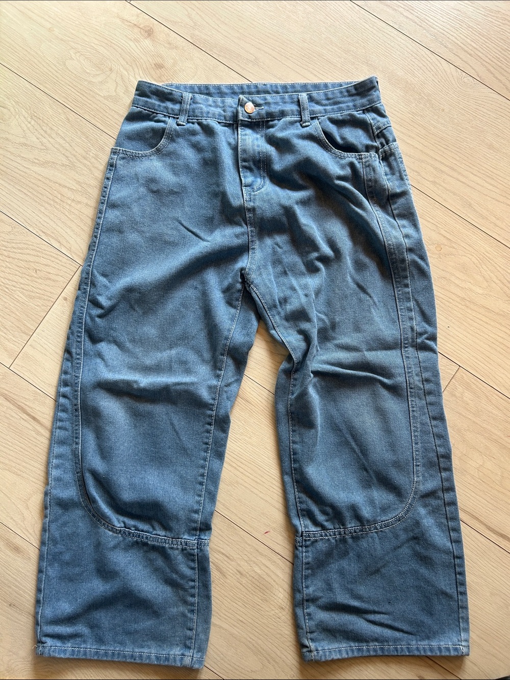 JNCO Men's Relaxed Fit Denim Jeans in Faded Blue